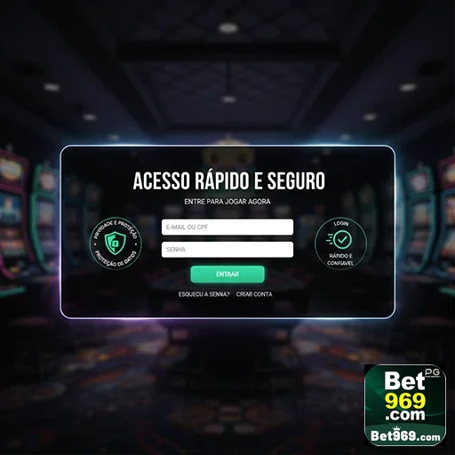 Tela de login do aplicativo 969bet em ambiente de cassino.