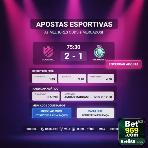 Interface de apostas ao vivo na plataforma 969bet.