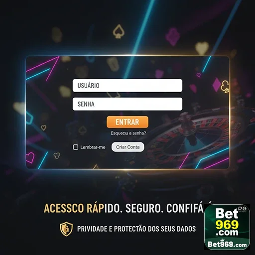 Tela de login do aplicativo 969bet destacando segurança na entrada.
