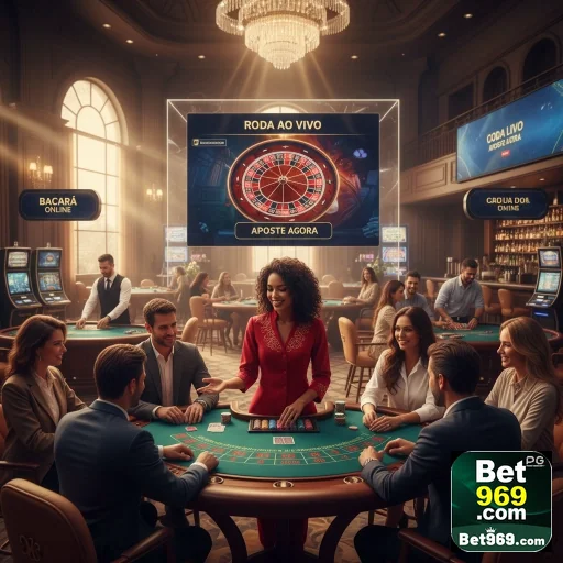 Jogadores participam de live gaming na 969bet com roleta.