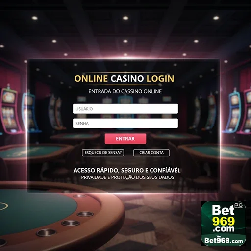Tela de login do app 969bet com jogos e segurança.