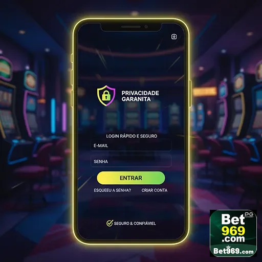 Tela de login do 969bet destacando segurança e acesso rápido.