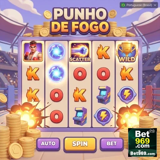 Usuário acessa o jogo 'Punho de Fogo' no site 969bet.