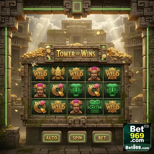 Interface do jogo 'Tower of Wins' na 969bet.