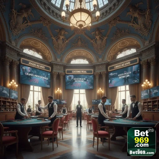 Ambiente sofisticado do cassino 969bet com crupiês profissionais.